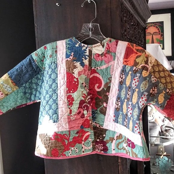 Vintage Handmade Toddler Quilted Jacket. Reversible Girls  Quilted Jacket - Picture 6 of 9